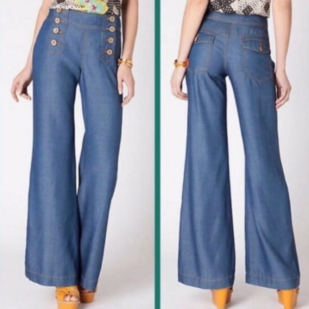 Anthro- Elevenses Sailor Wide Leg Jeans